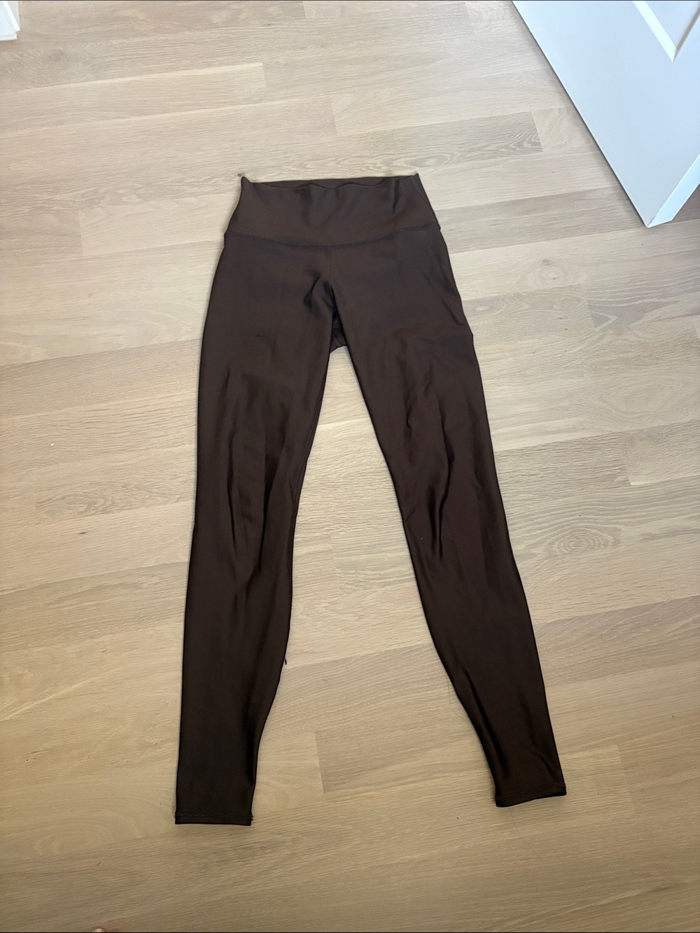 High-Waist Chocolate Brown Legging - Women Alo fleece inside